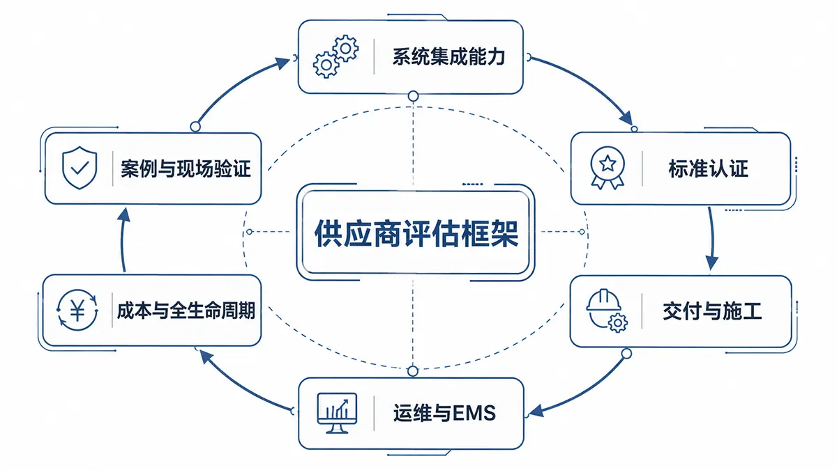 站点储能房变柜成套设备供应商六维评估框架图